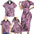 Polynesia Family Matching Short Sleeve Bodycon Dress and Hawaiian Shirt Tribal Polynesian Spirit With Pink Pacific Flowers LT9 - Polynesian Pride