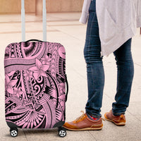 Polynesia Luggage Cover Tribal Polynesian Spirit With Pink Pacific Flowers LT9 Pink - Polynesian Pride