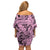 Polynesia Off Shoulder Short Dress Tribal Polynesian Spirit With Pink Pacific Flowers LT9 - Polynesian Pride