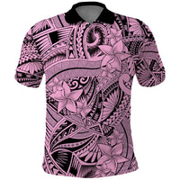 Polynesia Polo Shirt Tribal Polynesian Spirit With Pink Pacific Flowers LT9 Pink - Polynesian Pride