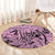 Polynesia Round Carpet Tribal Polynesian Spirit With Pink Pacific Flowers LT9 - Polynesian Pride