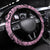 Polynesia Steering Wheel Cover Tribal Polynesian Spirit With Pink Pacific Flowers