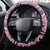 Polynesia Steering Wheel Cover Tribal Polynesian Spirit With Pink Pacific Flowers