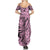 Polynesia Summer Maxi Dress Tribal Polynesian Spirit With Pink Pacific Flowers LT9 - Polynesian Pride