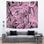 Polynesia Tapestry Tribal Polynesian Spirit With Pink Pacific Flowers LT9 - Polynesian Pride