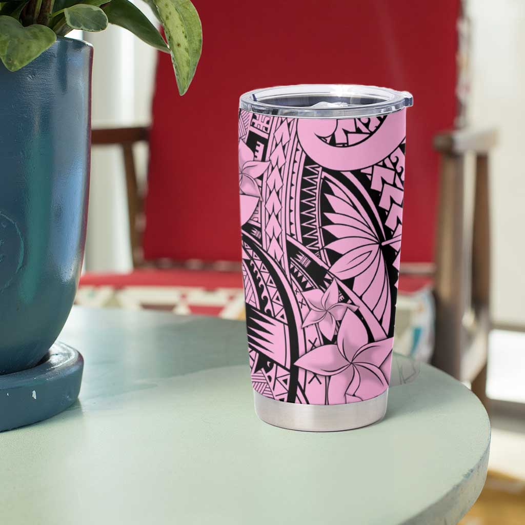 Pink Pacific Flowers Tribal Polynesian Spirit Tumbler Cup LT9 - Polynesian Pride