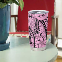 Pink Pacific Flowers Tribal Polynesian Spirit Tumbler Cup LT9 - Polynesian Pride
