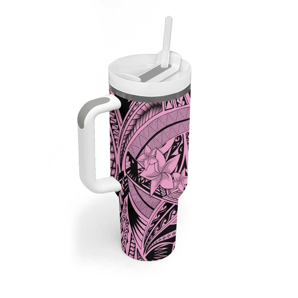 Pink Pacific Flowers Tribal Polynesian Spirit Tumbler With Handle LT9 - Polynesian Pride