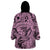 Polynesia Wearable Blanket Hoodie Tribal Polynesian Spirit With Pink Pacific Flowers LT9 - Polynesian Pride