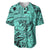 Polynesia Baseball Jersey Tribal Polynesian Spirit With Teal Pacific Flowers LT9 Teal - Polynesian Pride