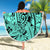 Polynesia Beach Blanket Tribal Polynesian Spirit With Teal Pacific Flowers LT9 - Wonder Print Shop