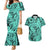 Polynesia Couples Matching Mermaid Dress and Hawaiian Shirt Tribal Polynesian Spirit With Teal Pacific Flowers LT9 Teal - Polynesian Pride