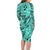 Polynesia Family Matching Long Sleeve Bodycon Dress and Hawaiian Shirt Tribal Polynesian Spirit With Teal Pacific Flowers LT9 - Polynesian Pride