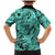 Polynesia Family Matching Mermaid Dress and Hawaiian Shirt Tribal Polynesian Spirit With Teal Pacific Flowers LT9 - Polynesian Pride