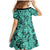 Polynesia Family Matching Mermaid Dress and Hawaiian Shirt Tribal Polynesian Spirit With Teal Pacific Flowers LT9 - Polynesian Pride