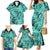 Polynesia Family Matching Mermaid Dress and Hawaiian Shirt Tribal Polynesian Spirit With Teal Pacific Flowers LT9 - Polynesian Pride