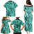 Polynesia Family Matching Puletasi Dress and Hawaiian Shirt Tribal Polynesian Spirit With Teal Pacific Flowers LT9 - Polynesian Pride