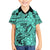 Polynesia Family Matching Short Sleeve Bodycon Dress and Hawaiian Shirt Tribal Polynesian Spirit With Teal Pacific Flowers LT9 Son's Shirt Teal - Polynesian Pride