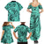 Polynesia Family Matching Summer Maxi Dress and Hawaiian Shirt Tribal Polynesian Spirit With Teal Pacific Flowers LT9 - Polynesian Pride