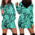 Polynesia Hoodie Dress Tribal Polynesian Spirit With Teal Pacific Flowers LT9 - Polynesian Pride