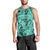 Polynesia Men Tank Top Tribal Polynesian Spirit With Teal Pacific Flowers LT9 - Polynesian Pride