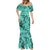 Polynesia Mermaid Dress Tribal Polynesian Spirit With Teal Pacific Flowers LT9 - Polynesian Pride