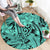 Polynesia Round Carpet Tribal Polynesian Spirit With Teal Pacific Flowers LT9 - Polynesian Pride