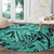 Polynesia Round Carpet Tribal Polynesian Spirit With Teal Pacific Flowers LT9 - Polynesian Pride