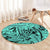 Polynesia Round Carpet Tribal Polynesian Spirit With Teal Pacific Flowers LT9 - Polynesian Pride