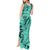 Polynesia Tank Maxi Dress Tribal Polynesian Spirit With Teal Pacific Flowers LT9 - Polynesian Pride