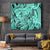 Polynesia Tapestry Tribal Polynesian Spirit With Teal Pacific Flowers LT9 - Polynesian Pride