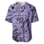 Polynesia Baseball Jersey Tribal Polynesian Spirit With Violet Pacific Flowers LT9 Violet - Polynesian Pride