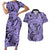 Polynesia Couples Matching Short Sleeve Bodycon Dress and Hawaiian Shirt Tribal Polynesian Spirit With Violet Pacific Flowers LT9 Violet - Polynesian Pride