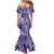 Polynesia Family Matching Mermaid Dress and Hawaiian Shirt Tribal Polynesian Spirit With Violet Pacific Flowers LT9 - Polynesian Pride