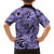 Polynesia Family Matching Off Shoulder Long Sleeve Dress and Hawaiian Shirt Tribal Polynesian Spirit With Violet Pacific Flowers LT9 - Polynesian Pride