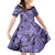 Polynesia Family Matching Off Shoulder Long Sleeve Dress and Hawaiian Shirt Tribal Polynesian Spirit With Violet Pacific Flowers LT9 Daughter's Dress Violet - Polynesian Pride