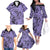 Polynesia Family Matching Off Shoulder Long Sleeve Dress and Hawaiian Shirt Tribal Polynesian Spirit With Violet Pacific Flowers LT9 - Polynesian Pride