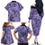 Polynesia Family Matching Off Shoulder Long Sleeve Dress and Hawaiian Shirt Tribal Polynesian Spirit With Violet Pacific Flowers LT9 - Polynesian Pride