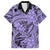 Polynesia Family Matching Off Shoulder Long Sleeve Dress and Hawaiian Shirt Tribal Polynesian Spirit With Violet Pacific Flowers LT9 Dad's Shirt - Short Sleeve Violet - Polynesian Pride