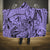 Polynesia Hooded Blanket Tribal Polynesian Spirit With Violet Pacific Flowers LT9 One Size Violet - Polynesian Pride