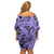 Polynesia Off Shoulder Short Dress Tribal Polynesian Spirit With Violet Pacific Flowers LT9 - Polynesian Pride