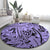 Polynesia Round Carpet Tribal Polynesian Spirit With Violet Pacific Flowers LT9 - Polynesian Pride