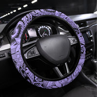 Polynesia Steering Wheel Cover Tribal Polynesian Spirit With Violet Pacific Flowers LT9 Universal Fit Violet - Polynesian Pride