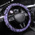 Polynesia Steering Wheel Cover Tribal Polynesian Spirit With Violet Pacific Flowers