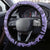 Polynesia Steering Wheel Cover Tribal Polynesian Spirit With Violet Pacific Flowers