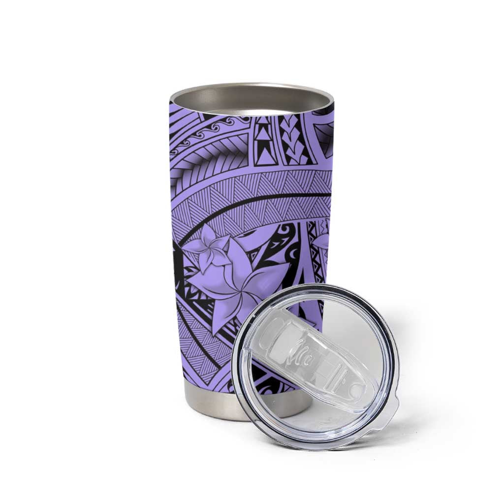 Violet Pacific Flowers Tribal Polynesian Spirit Tumbler Cup LT9 - Polynesian Pride