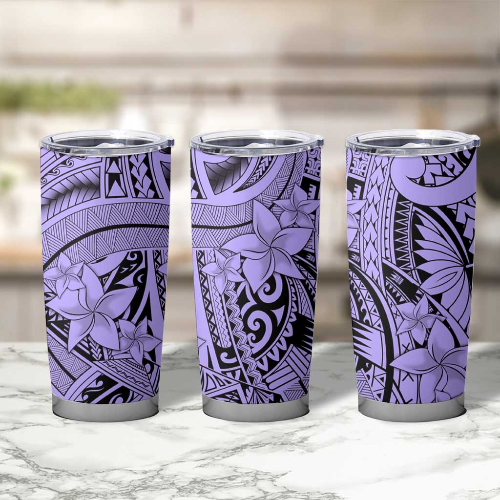 Violet Pacific Flowers Tribal Polynesian Spirit Tumbler Cup LT9 - Polynesian Pride