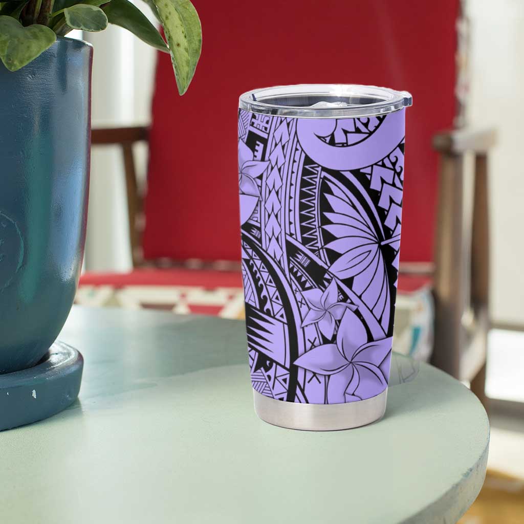 Violet Pacific Flowers Tribal Polynesian Spirit Tumbler Cup LT9 - Polynesian Pride