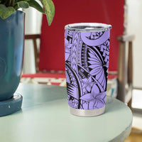 Violet Pacific Flowers Tribal Polynesian Spirit Tumbler Cup LT9 - Polynesian Pride