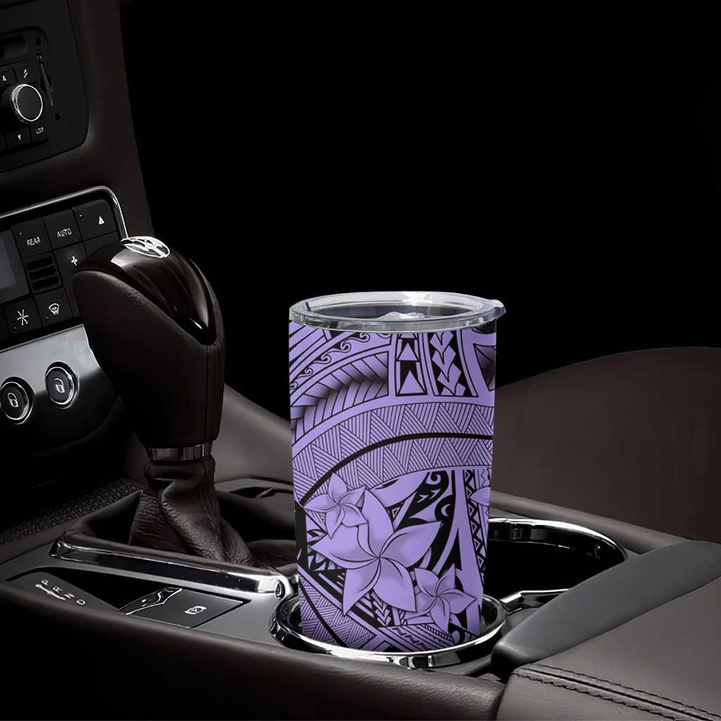 Violet Pacific Flowers Tribal Polynesian Spirit Tumbler Cup LT9 - Polynesian Pride